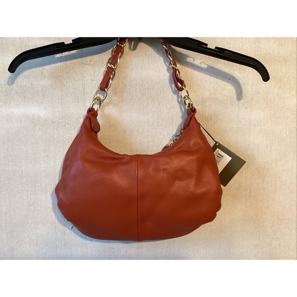 great american leatherworks purse orange/rust w/tassel zipper - Picture 2 of 8